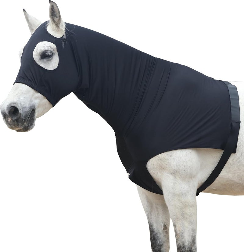Leberna Lycra Stretch Horse Hood with Zip Varied global sizing picks - Image 1