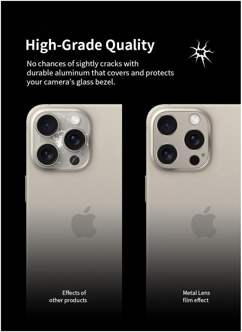 Raxoom Camera Lens Protector for iPhone 15 Pro/15 Pro Max, [2 Pack] [Anti-Fall] [Not fall off] 360Â°Protection Camera Lens Protector Ring Cover -Gold - Image 5
