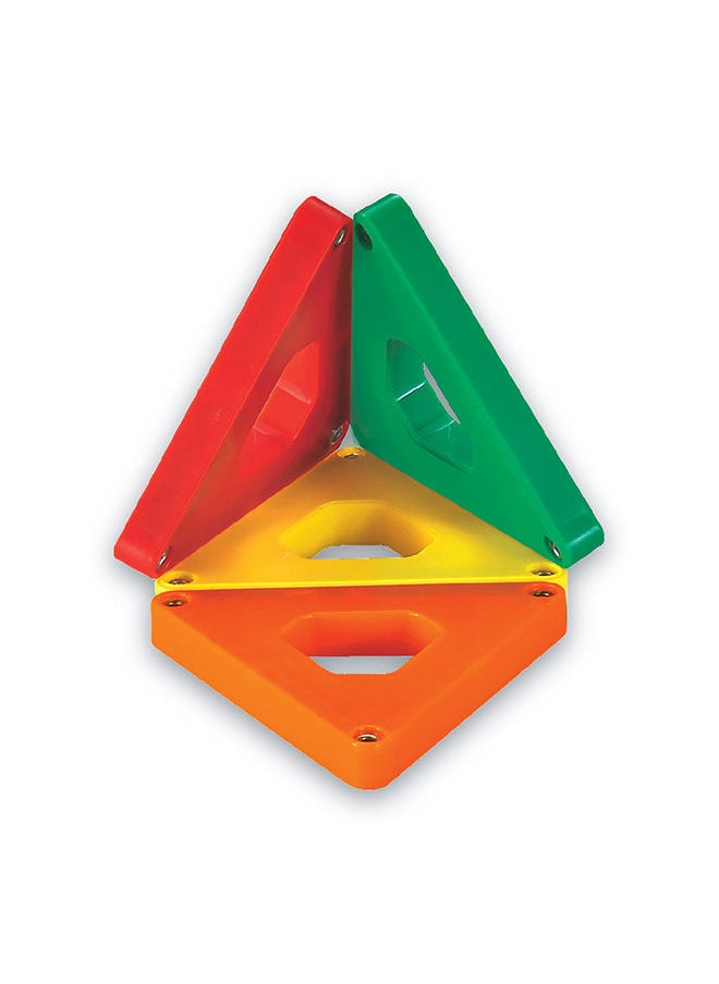 MAD TOYS - 24 Pieces Magnetic Triangle Shaped Tiles Multicoloured Construction Set - Image 1