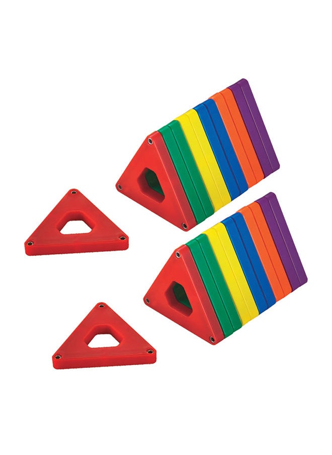 MAD TOYS - 24 Pieces Magnetic Triangle Shaped Tiles Multicoloured Construction Set - Image 1