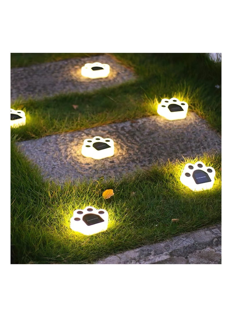 SOLARAE 4PCS Paw Print Lights, IP55 Waterproof Solar Lights LED Solar Lights Warm White Solar Outdoor Paw Lights Solar Ground Lights Yard Solar Lights Decorative Solar Lights for Walkway Driveway Backyard - Image 2
