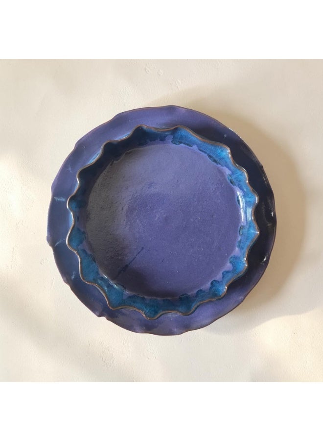 color zone pottery A uniquely designed ceramic and porcelain tray - oven and microwave safe - size 27 - Image 1