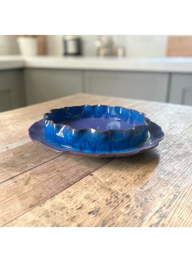color zone pottery A uniquely designed ceramic and porcelain tray - oven and microwave safe - size 27 - Image 3