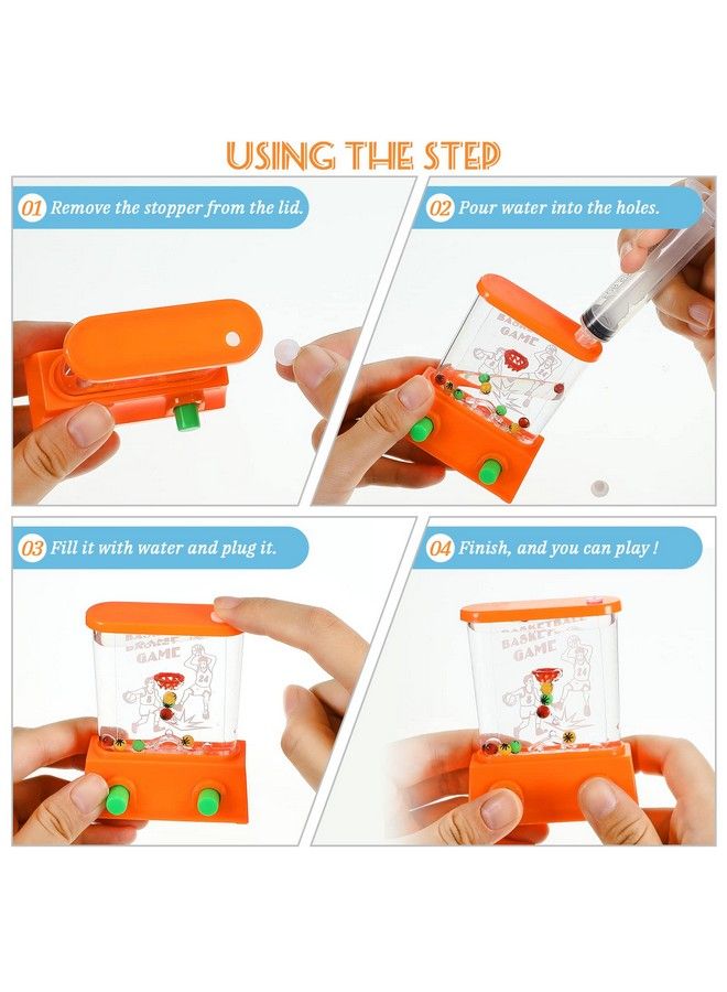 Gejoy 4 Pieces Handheld Water Game Arcade Water Ring Water Tables For Beach Toys Party Favor Fish Rings Fun Game For Different Ages Basketball Fun Gifts For Men Retro Pastime, Without Water (Classic Style)  - Image 4