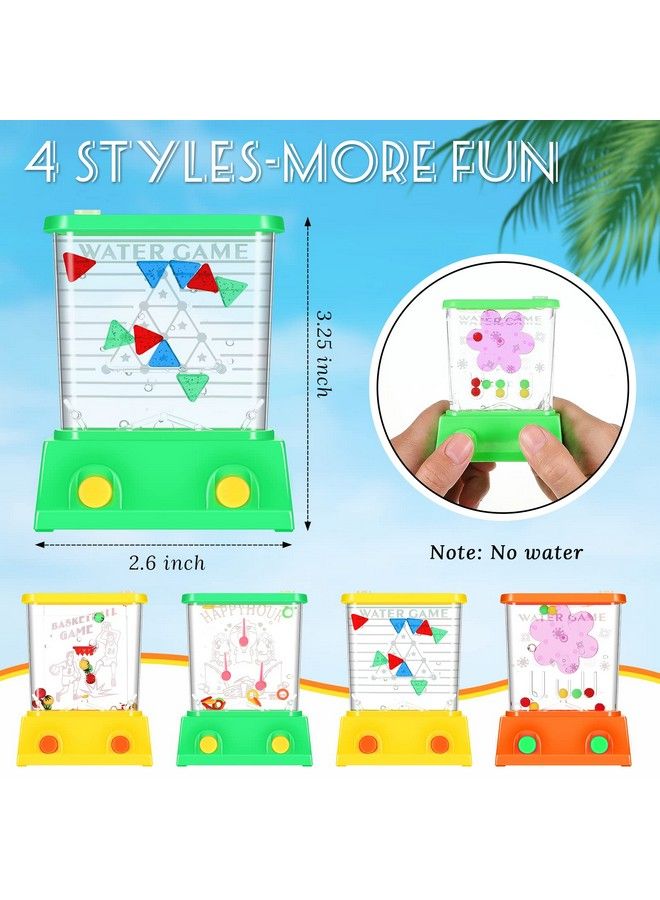 Gejoy 4 Pieces Handheld Water Game Arcade Water Ring Water Tables For Beach Toys Party Favor Fish Rings Fun Game For Different Ages Basketball Fun Gifts For Men Retro Pastime, Without Water (Classic Style)  - Image 3