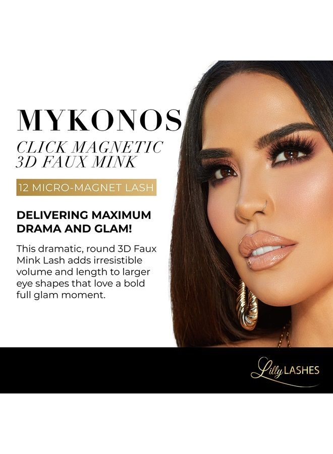 Lilly Lashes Click Magnetic Eyelashes - Mykonos Magnetic Faux Mink Lashes for a Natural Look - False, Wispy Magnet Eyelashes - Vegan Makeup Lash Extension - Magnetic Eyelashes Without Eyeliner - Image 3