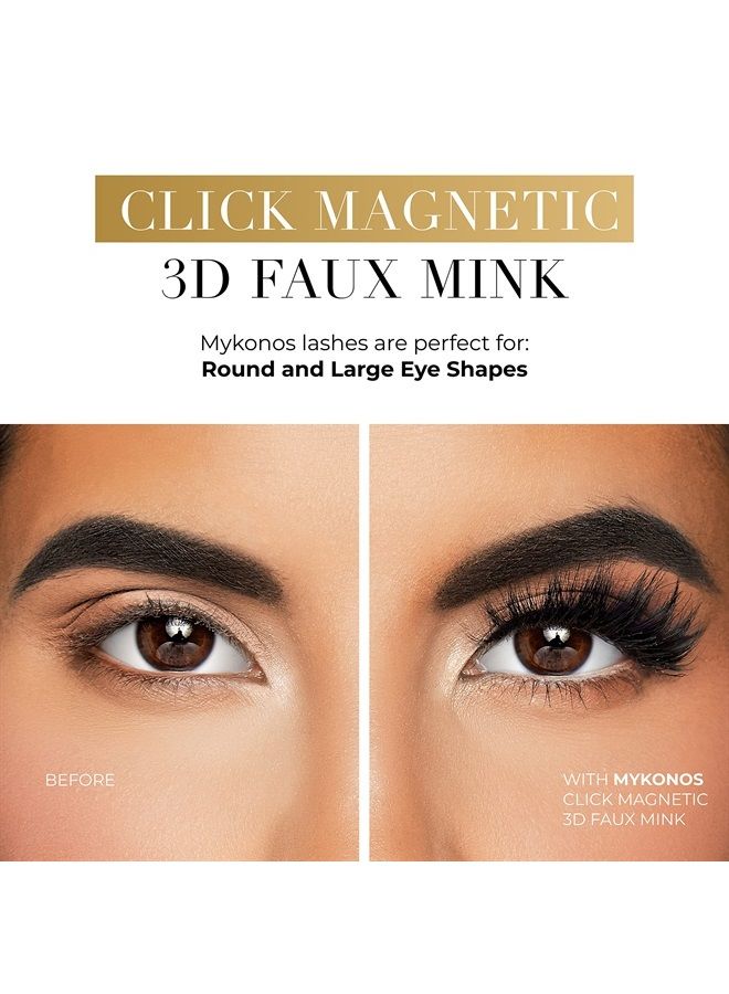 Lilly Lashes Click Magnetic Eyelashes - Mykonos Magnetic Faux Mink Lashes for a Natural Look - False, Wispy Magnet Eyelashes - Vegan Makeup Lash Extension - Magnetic Eyelashes Without Eyeliner - Image 4