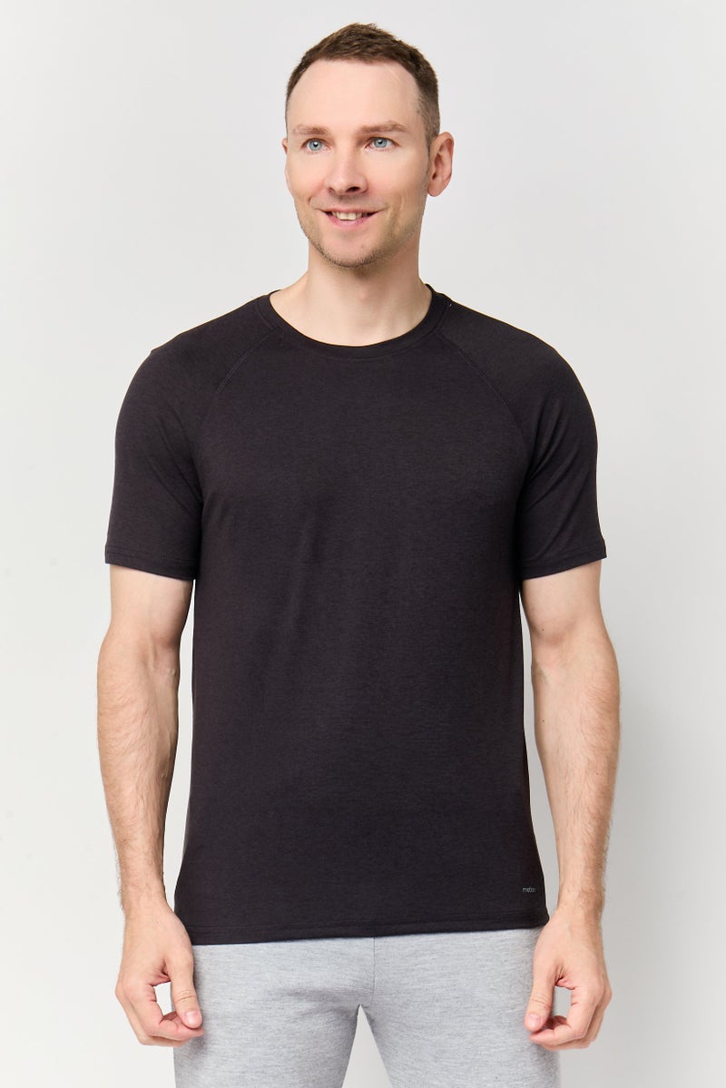 MOTION Men Sportswear Fit Short Sleeve Training T-Shirt, Black - Image 1