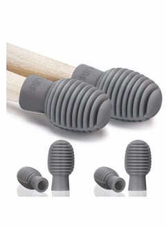 KASTWAVE 4 Pieces Drum Mute Drumstick Silent Tip, Drum Dampener Silicone Drumstick Silent Practice Tips Percussion Accessory, Mute Replacement Drum  - Image 1