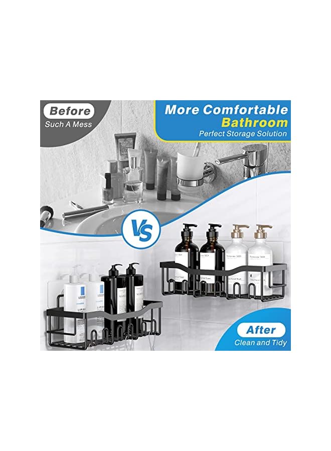 Raxoom Caddy 5 Pack, Adhesive Bathroom Organizer for Bathroom Storage&Kitchen, No Drilling, Large Capacity, Rustproof Stainless Steel Bathroom Organizer Shelves for Inside Shower Rack - Image 4