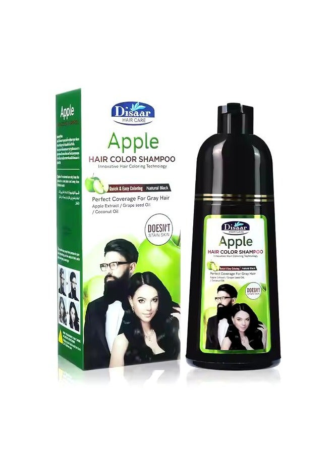 ديسار شامبو صبغة الشعر الأسود السريع من أبل من الشعر الأبيض إلى الأسود الطبيعي الأسود، كريم صبغ الشعر للنساء والرجال - Image 1