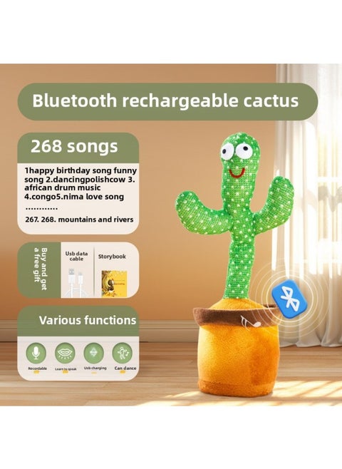 Dancing Cactus Toys Can Learn To Talk Baby Baby Children 0 A 1 Year Old Enchanting Flower Repetition Recording Doll-Color:[bluetooth Model] Cactus 268 Songs + Learning To Speak + Recording + Glowing Dancing-Height:[collect And Purchase, Priority Delivery]