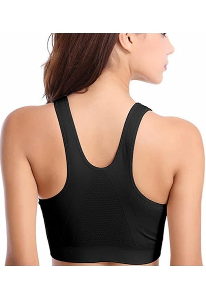 SHOWDAY Women's Zip Front Sports Bra Wireless Post-Surgery Bra Active Yoga Sports Bras Fitness Women's Sports Bra, Zip Front,Post-Surgery Active Yoga Gym Pilates Crossfit - Image 3