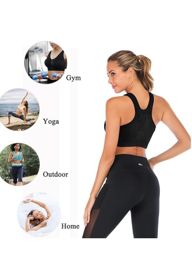SHOWDAY Women's Zip Front Sports Bra Wireless Post-Surgery Bra Active Yoga Sports Bras Fitness Women's Sports Bra, Zip Front,Post-Surgery Active Yoga Gym Pilates Crossfit - Image 4