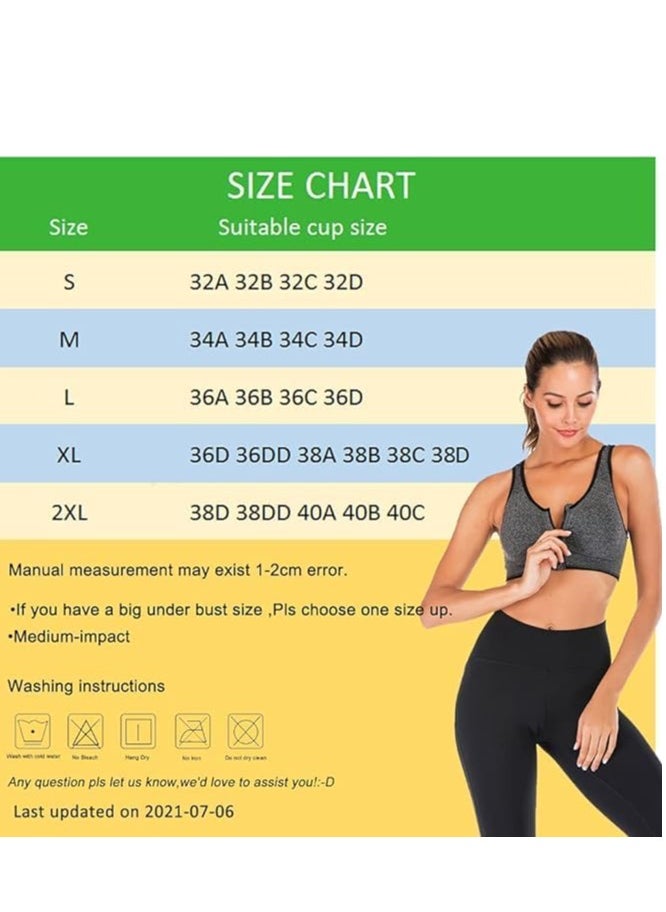 SHOWDAY Women's Zip Front Sports Bra Wireless Post-Surgery Bra Active Yoga Sports Bras Fitness Women's Sports Bra, Zip Front,Post-Surgery Active Yoga Gym Pilates Crossfit - pzsku/Z90C5867149537CF59683Z/45/_/1735042931/23cb4ed5-1955-42bd-bf50-98ca95a57cb2