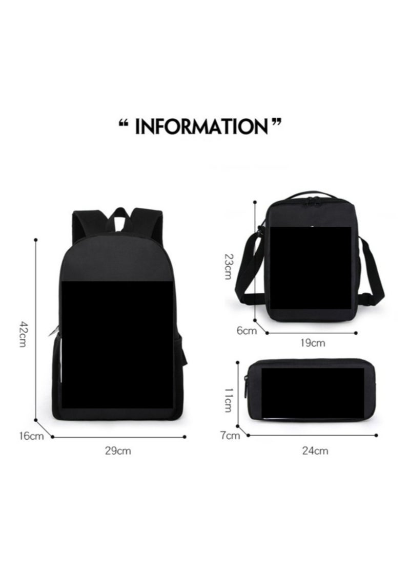SKT Shiketro - Cuphead Student Schoolbag Cartoon Backpack Backpack 29*16*42CM + Shoulder Bag 19*6*23CM + Pen Bag 24*7*11CM Three-piece Set - Image 1