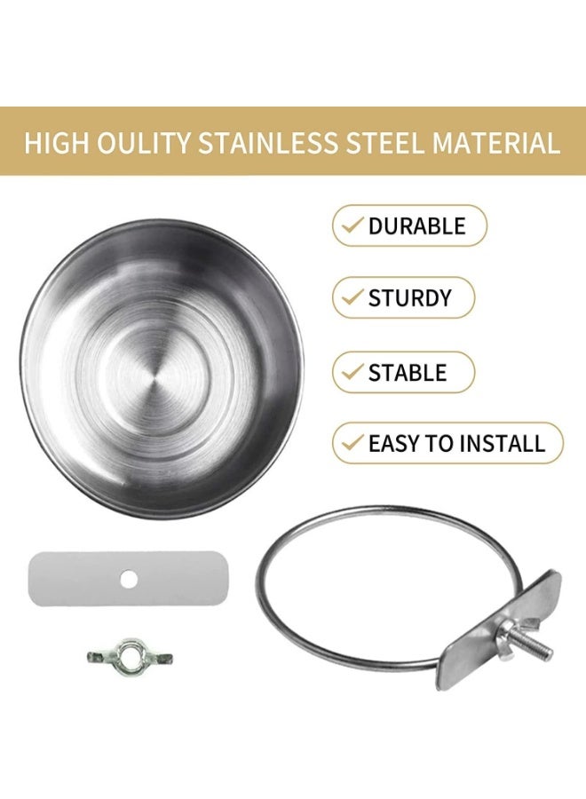 JOGAMS Bird Feeding Cups with Clamp Holder 3Pcs Pet Cage Seed Feeder Parrot Food Water Bowls with Clamp for Parakeet Cockatiels Conure Budgies Lovebird Finch - Image 3