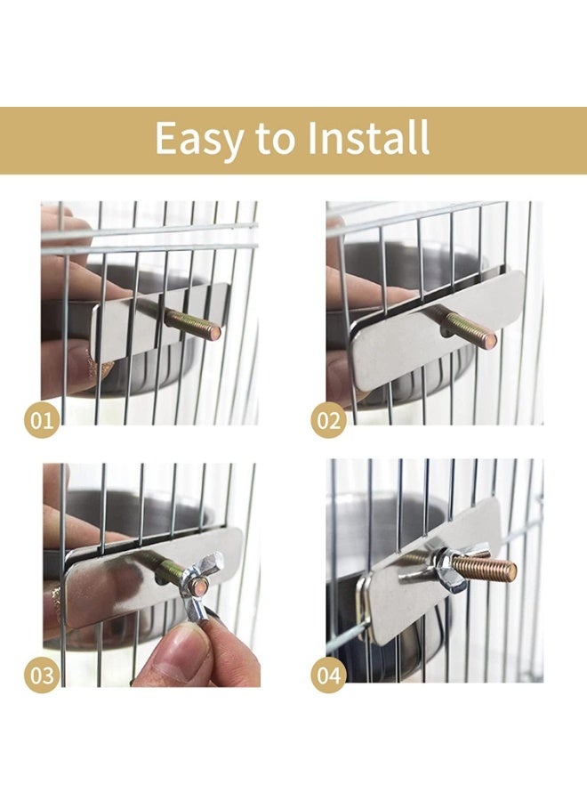 JOGAMS Bird Feeding Cups with Clamp Holder 3Pcs Pet Cage Seed Feeder Parrot Food Water Bowls with Clamp for Parakeet Cockatiels Conure Budgies Lovebird Finch - Image 4