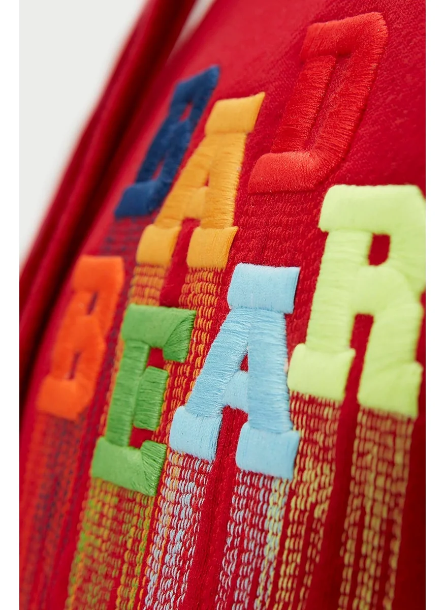 Bad Bear Rainbow Hoodie Men's Red Sweatshirt 23.02.12.005-C54