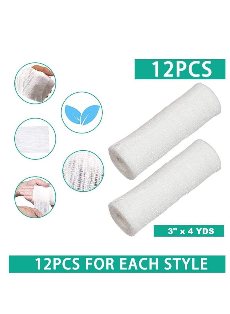 شاش طبي ضماد للجروح ,شاش مصري ضماد لجميع أنواع الجروح ومجموعة الاسعافات الأولية 3م *7سم . 12لفة - Image 2