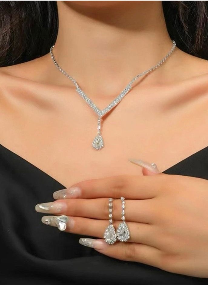 JewelryPalace Rhinestone Jewelry Set Necklace And Earring  - Image 1