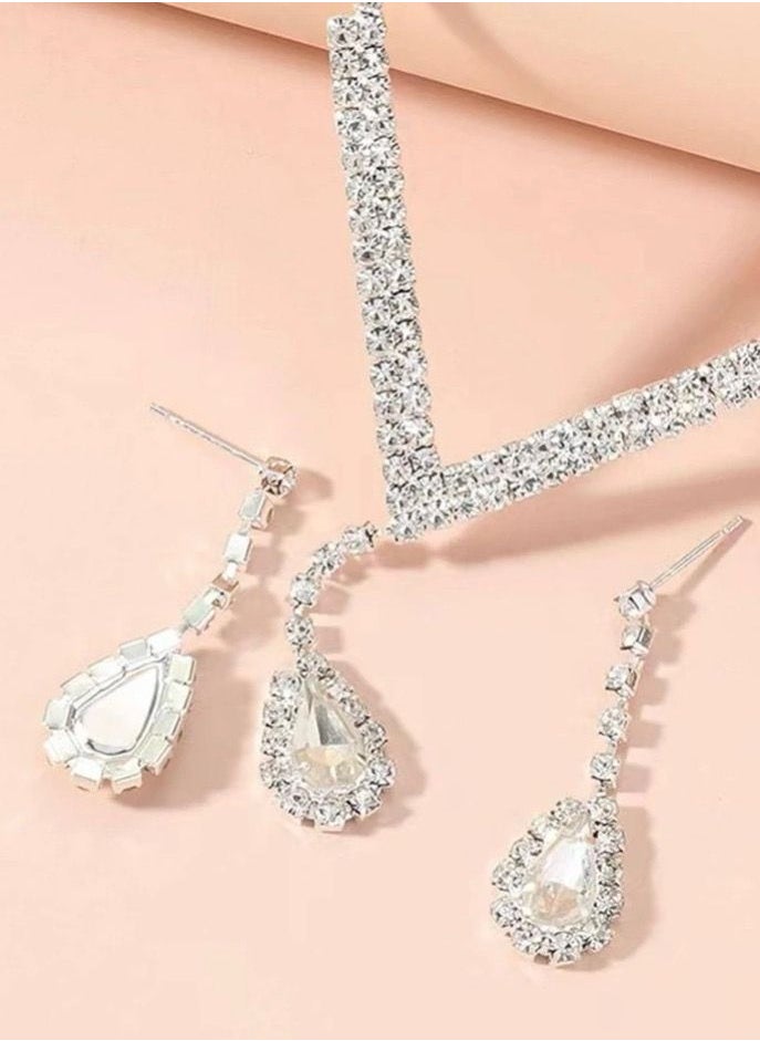 JewelryPalace Rhinestone Jewelry Set Necklace And Earring  - Image 2