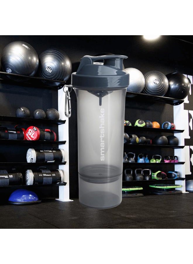 SmartShake Slim Protein Shaker Bottle 500 ml | Leakproof Gym Shaker Drink Bottle for Protein Shakes | BPA Free Protein Powder Shaker Cup for Men & Women | Stormy Grey - Image 2