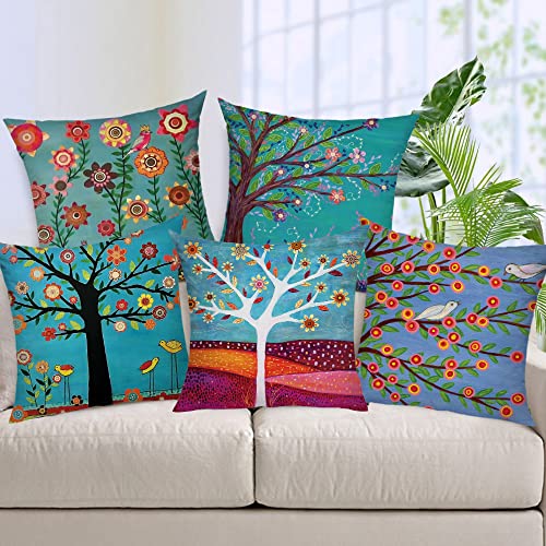 AEROHAVEN™ Set of 5 Abstract Decorative Hand Made Jute Throw/Pillow Cushion Covers - CC08 - (20 inch x 20 inch) - Image 1