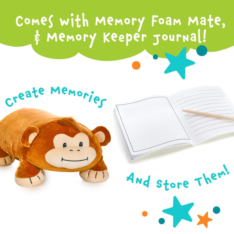 MEMORY MATES MEMORY MATES Jesi The Monkey Memory Foam Pillow Plush 15  Stuffed Animal  - Image 3