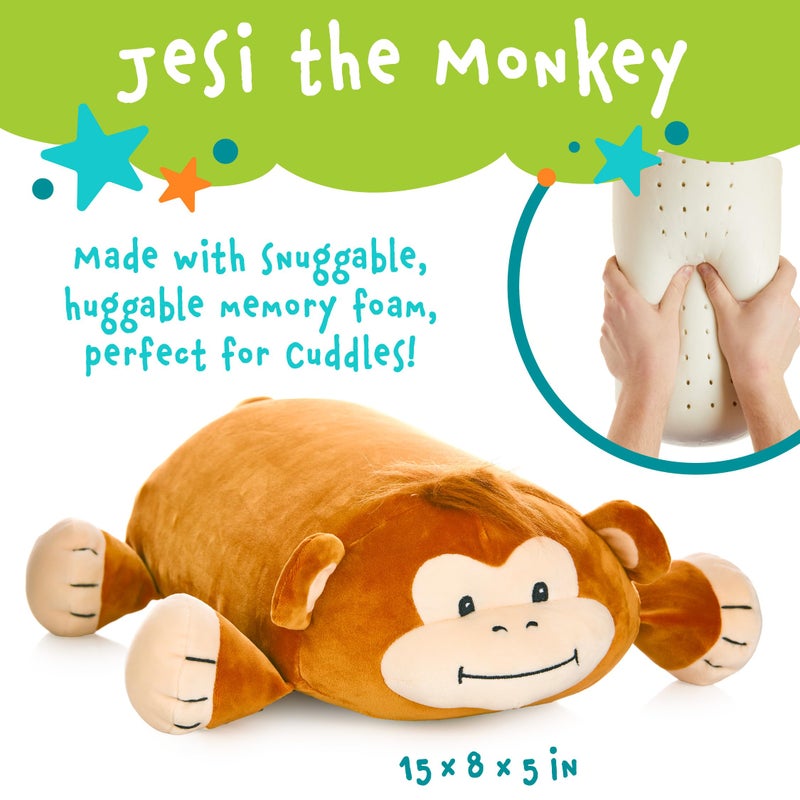 MEMORY MATES MEMORY MATES Jesi The Monkey Memory Foam Pillow Plush 15  Stuffed Animal  - Image 2