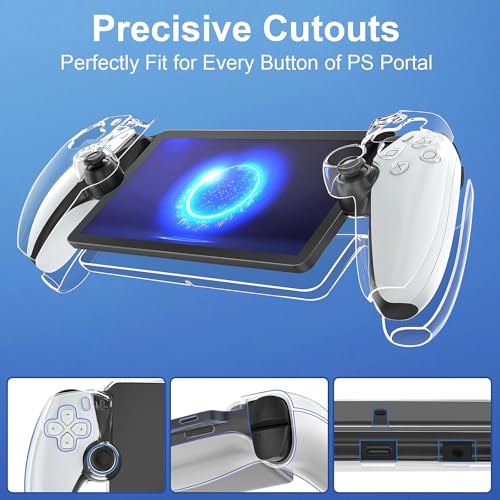 daydayup 14 in 1 Accessories Set Bundle Compatible with Playstation Portal Remote Player, Carrying Case & Charging Cable, Holder Stand with 2 Screen Protectors and 4 Thumb Grips Playstation Consoles - Image 5