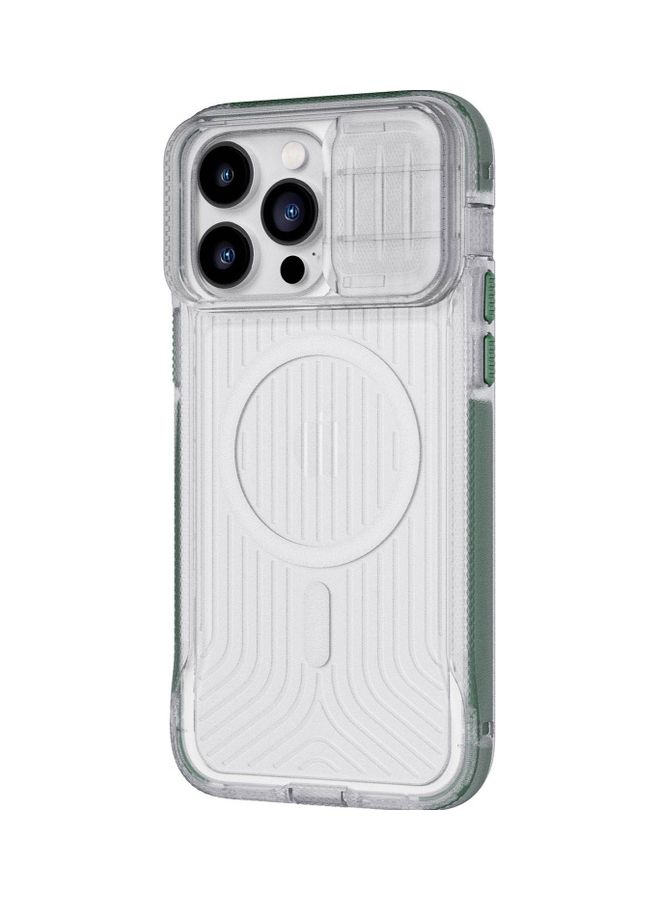 tech21 Evo Max iPhone 14 Pro Max Case with MagSafe Extreme 20 Feet Drop Protection with Sliding Camera Lens Cover - Frosted Green - Image 4