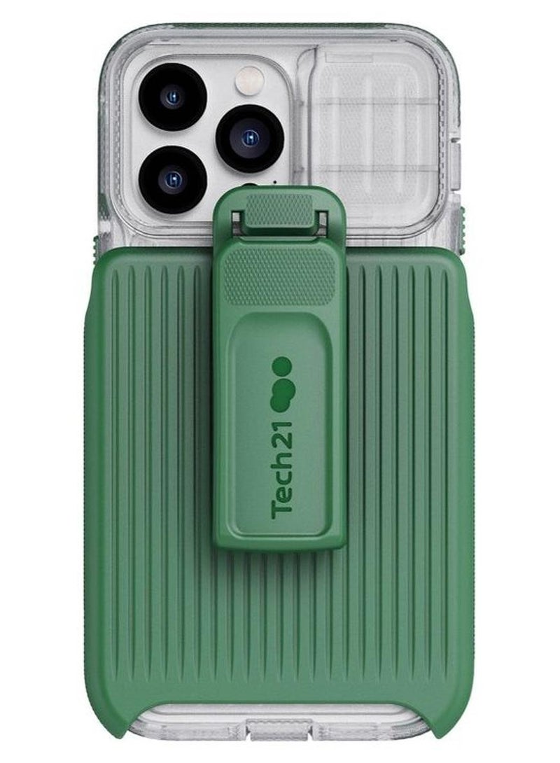 tech21 Evo Max iPhone 14 Pro Max Case with MagSafe Extreme 20 Feet Drop Protection with Sliding Camera Lens Cover - Frosted Green - Image 1