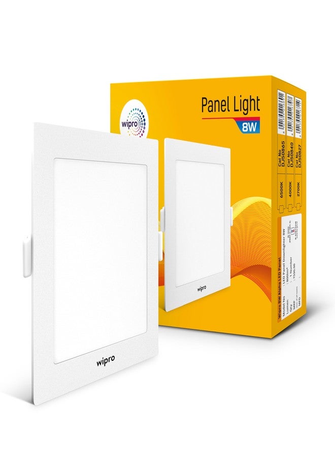 wipro Metal Garnet 8W Square LED Alpha Panel | Cool Day White (6500K) | Recessed Down Light for False Ceiling | Cutout - 110Mm*110Mm | Pack of 1 - Image 1