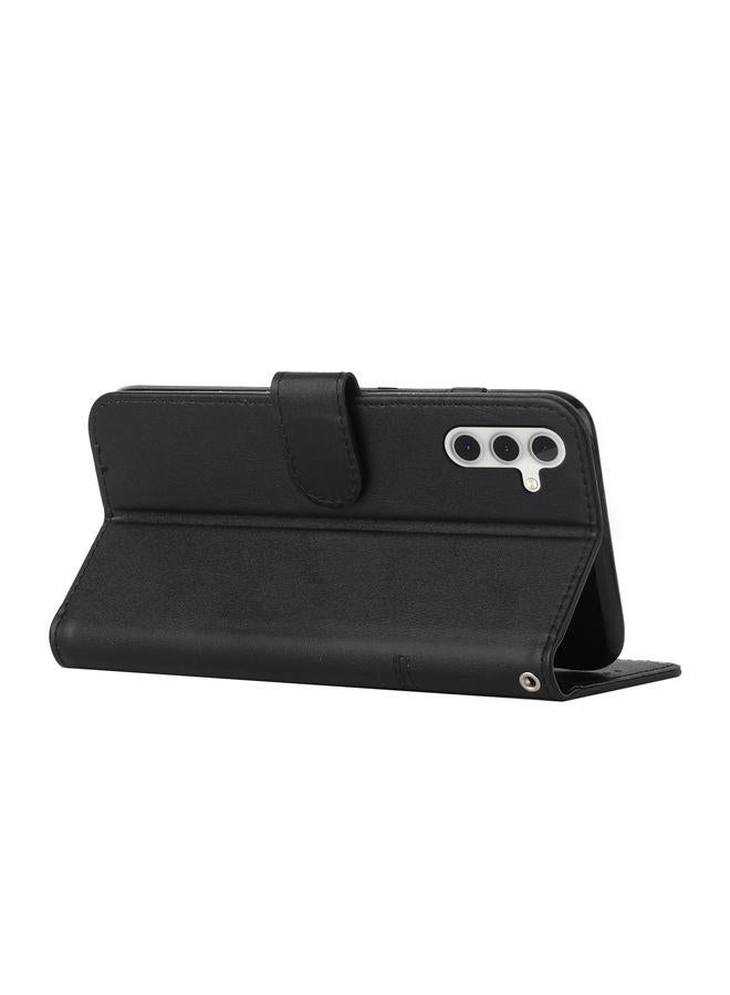 اس-توب جراب لهاتف Samsung Galaxy M15 / F15 جراب هاتف من الجلد بخياطة من جلد العجل مع مشبك - Image 3