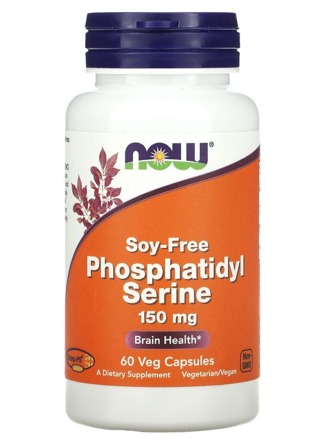 now Phosphatidyl Serine Soy-Free 150 mg 60 Veg Capsules
