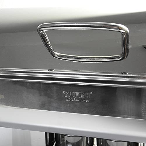 Shoppers Hub PNQ Heavy Duty Food Grade Stainless Steel Matt Finish Round ChefingChafing Dish with Roll Top Lid and Hydraulic Hinges for Soft Closing and Gel Based Burner Container for Heating Purposes for Ideal Use in Buffets Hotels Restaurants and Catering Purposes Container Capacity 6 Litres Approx  - Image 4