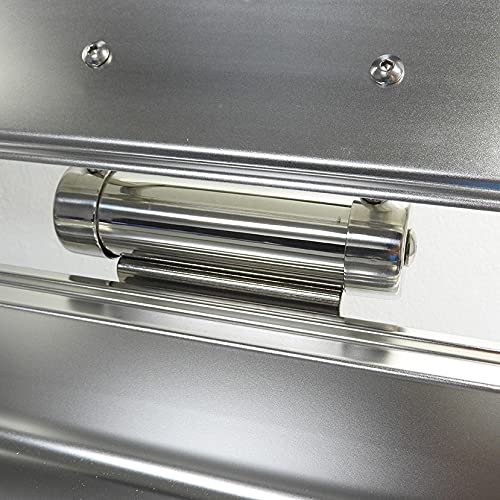 Shoppers Hub PNQ Heavy Duty Food Grade Stainless Steel Matt Finish Round ChefingChafing Dish with Roll Top Lid and Hydraulic Hinges for Soft Closing and Gel Based Burner Container for Heating Purposes for Ideal Use in Buffets Hotels Restaurants and Catering Purposes Container Capacity 6 Litres Approx  - Image 2