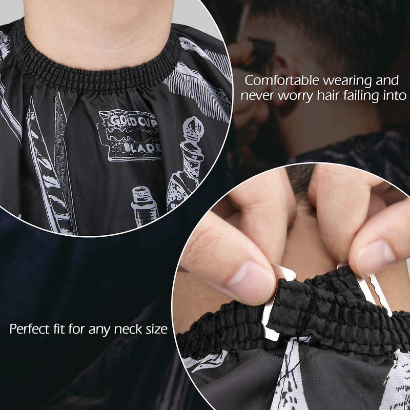 Himart Hair Cutting Barber Cape 2 Pack Professional Haircut Salon Cape for Men Women Children with Neck Duster Brush - Image 4
