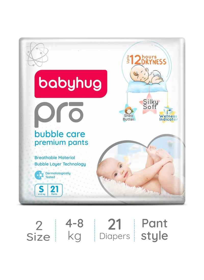 babyhug Babyhug Pro Bubble Care Premium Pant Style Diapers, 21 Pieces, Size 2, 4 to 8kg - Quick Absorption, Up to 12Hrs Dryness, Wetness Indicator, Leak Guard, Flexible Waistband, Silky Soft  - Image 1