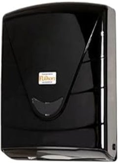 Generic Flosoft Plastic Paper Towel Dispenser Wall Mount, Holds 300 Z-Fold Paper, Commercial Hand Towels Dispenser for Bathroom/Restroom, Office, Shop or Home, Black 
