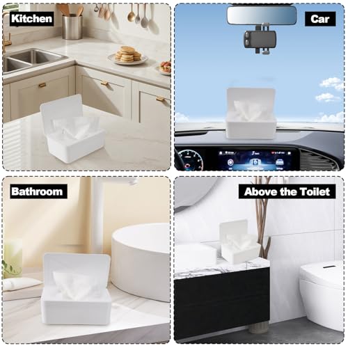 Eiszhjk Wipes Dispenser Compatible with Huggies, Refillable Wipe Holder, Flushable Wipes Container with Sealing Design Lid, Keeps Wipe Fresh and Clean, Non-Slip, Easy to Pull Out, for Home, Car, Bathroom - Image 4