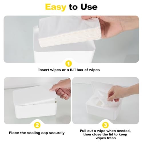 Eiszhjk Wipes Dispenser Compatible with Huggies, Refillable Wipe Holder, Flushable Wipes Container with Sealing Design Lid, Keeps Wipe Fresh and Clean, Non-Slip, Easy to Pull Out, for Home, Car, Bathroom - Image 5