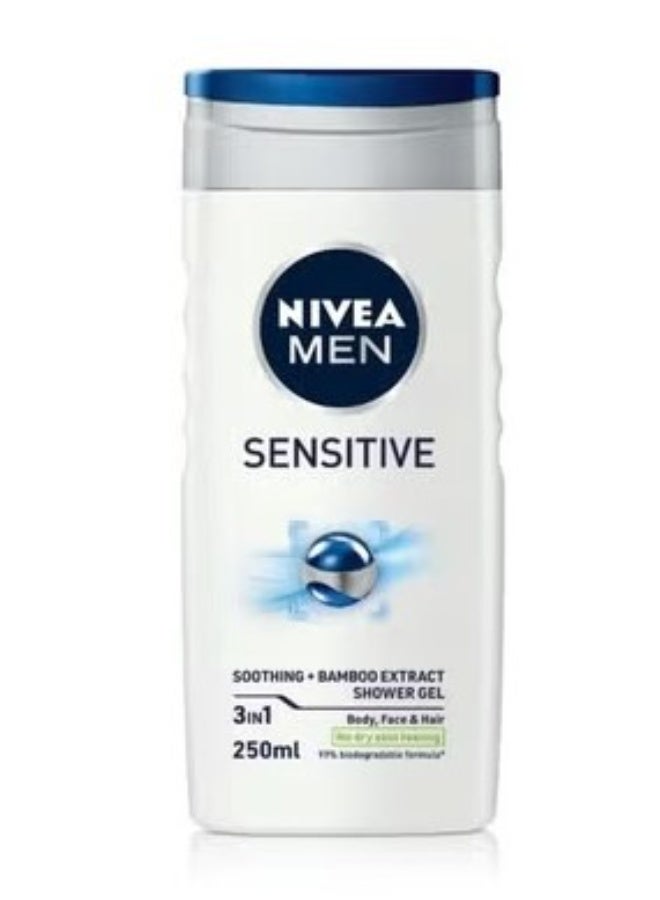 Nivea Men Sensitive Shower Gel 3In1 Bamboo Extract  250 ml - Image 4