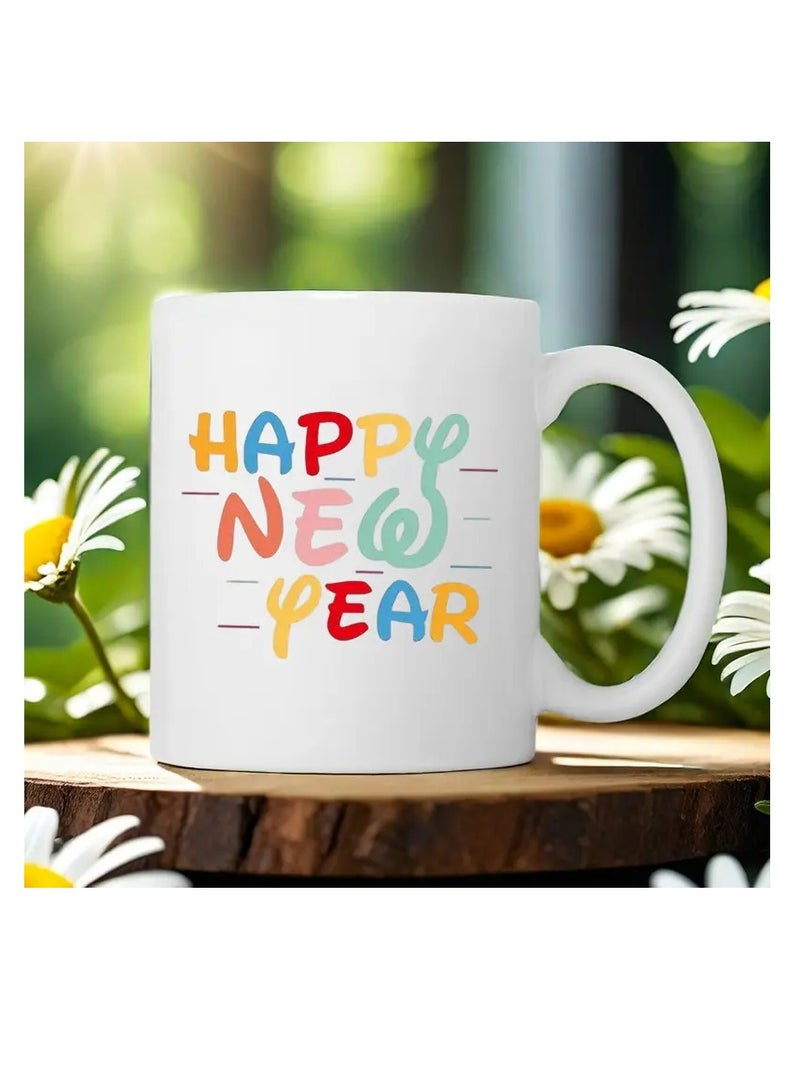 RYN Happy New Year 2025 Ceramic Coffee Mug - Reusable, Insulated, Perfect for Coffee Lovers, Men & Women White - Image 3