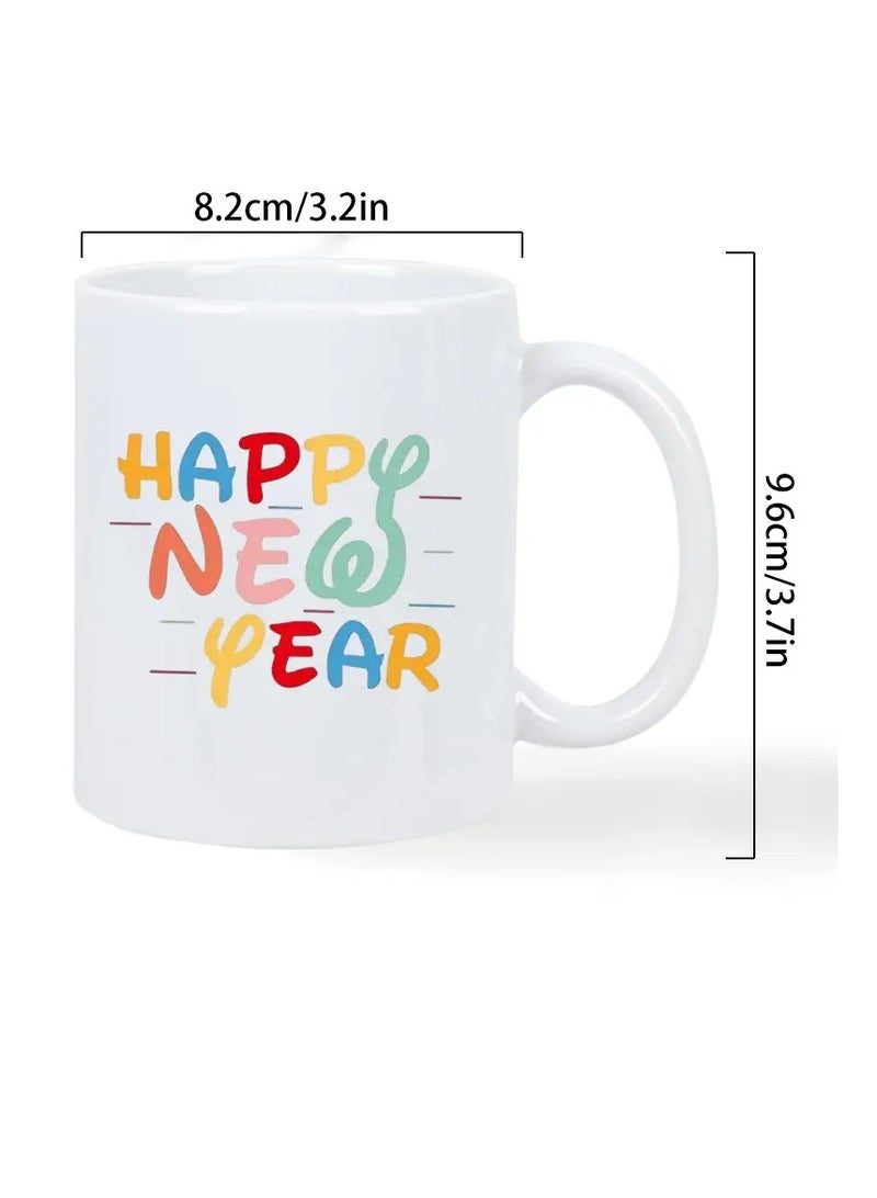 RYN Happy New Year 2025 Ceramic Coffee Mug - Reusable, Insulated, Perfect for Coffee Lovers, Men & Women White - Image 2