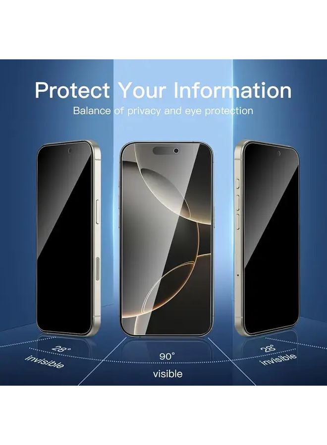 2Pcs Privacy Screen Protector For iPhone 11 Pro Max 9H Tempered Glass Anti Spy - Image 3