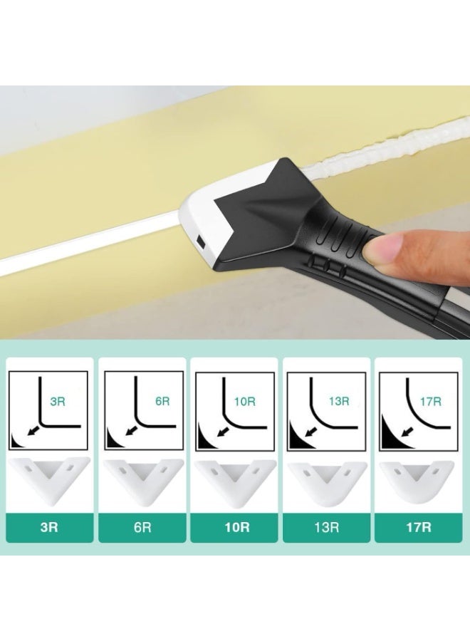 VIUAUAX Caulking Tool 3 in 1 Silicone Caulking Tools, Glass Glue Angle Scraper, Caulking Nozzle Applicator Finishing Tool Set Kit Sealant Caulk Grout Remover Scraper - Image 4