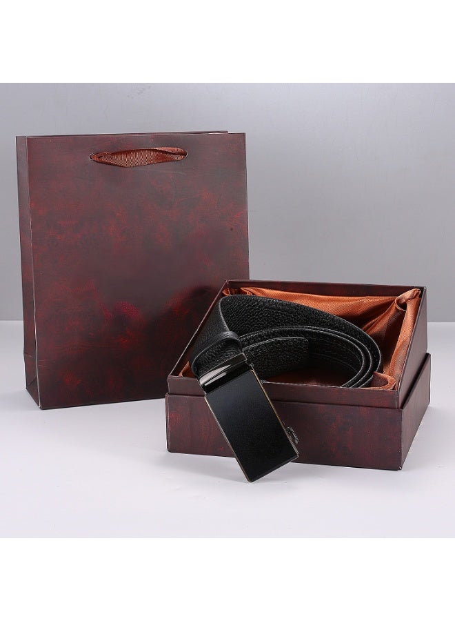 leather dress belts for men,utomatic Buckle ,with Gift Box - Classic Business Style - Image 3