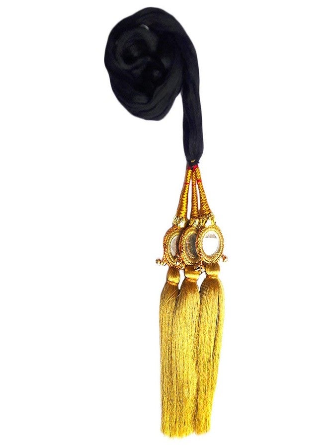 Paradise® Punjabi Hair Parandi Paranda for Women & Girls 30" Long Braid Hair Extension Traditional Braid Decoration for Party, Wedding & Festivals Hair Accessory (Golden) - Image 2